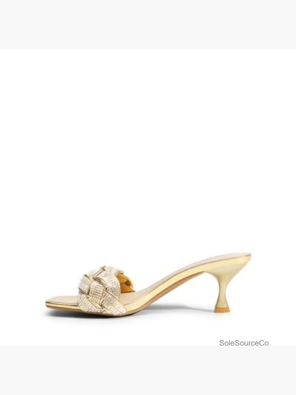 Rhinestone Open Toe Kitten Heel Sandals Slide Pumps Party Dance Dress Shoes